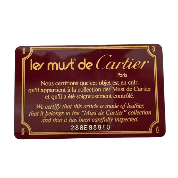 Cartier Must Line Clutch Bag, Bordeaux Leather with Gold Hardware, Guarantee ... - Picture 16 of 16